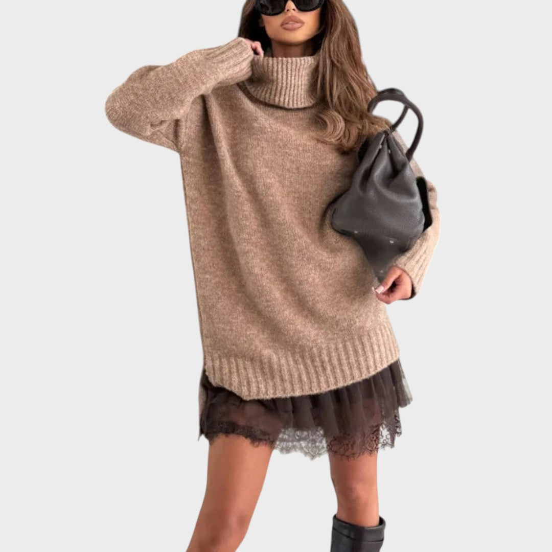 Bonnie – Oversized Knit and Lace Dress Set