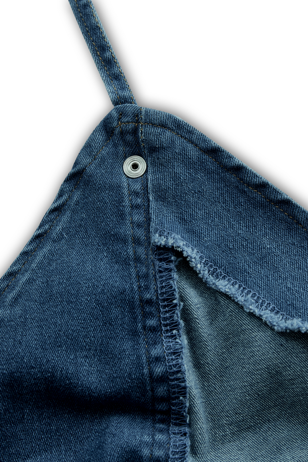 Vibrant Blue Halter Denim Mini Dress