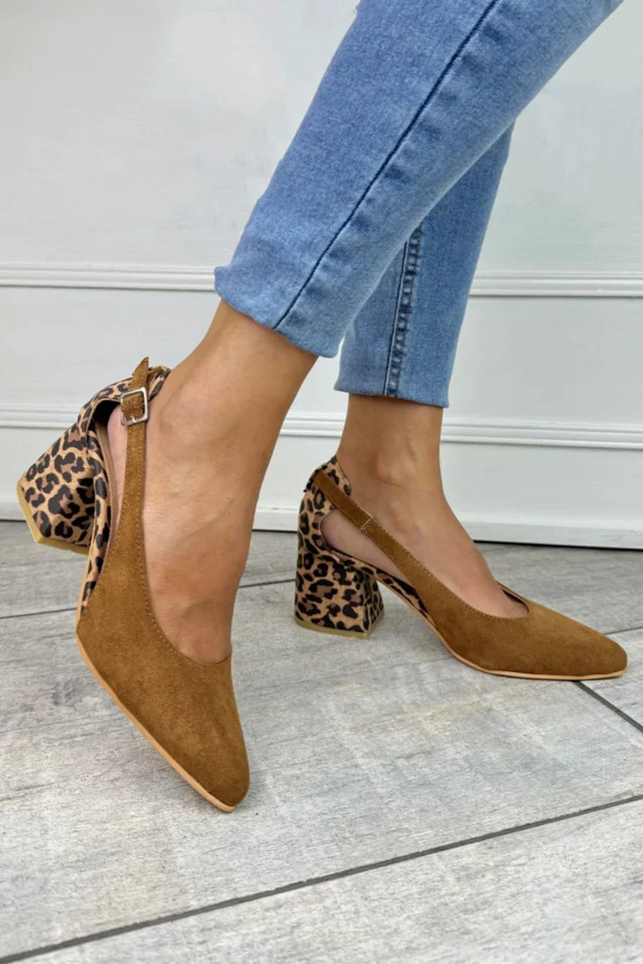 LEOPARD PRINT SLINGBACK HEELS