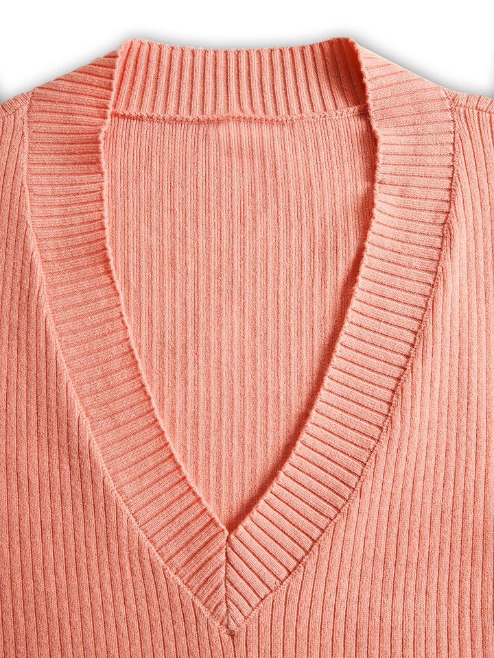 Sweetheart Ruffle Hem Ribbed Knit Mini Dress