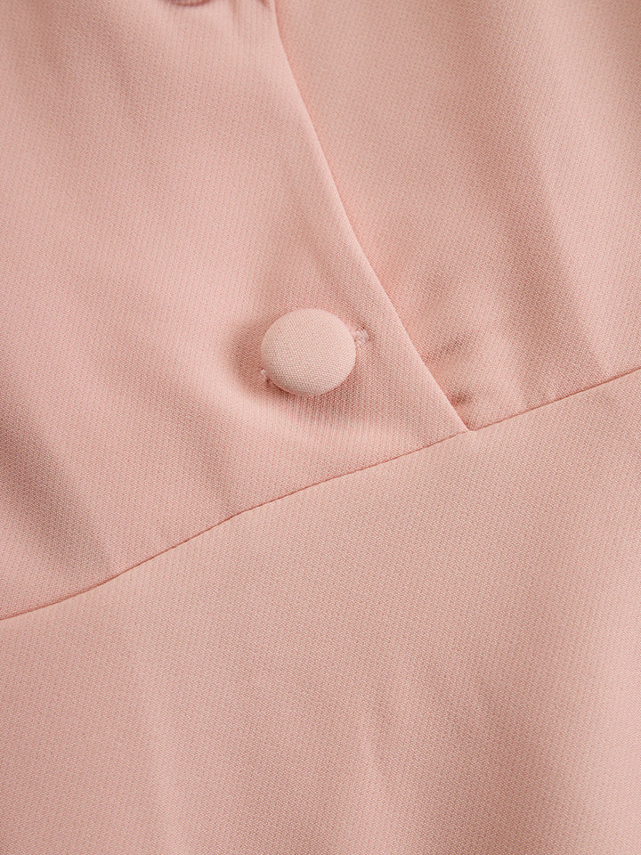 Elegant Pleated Blazer Midi Dress