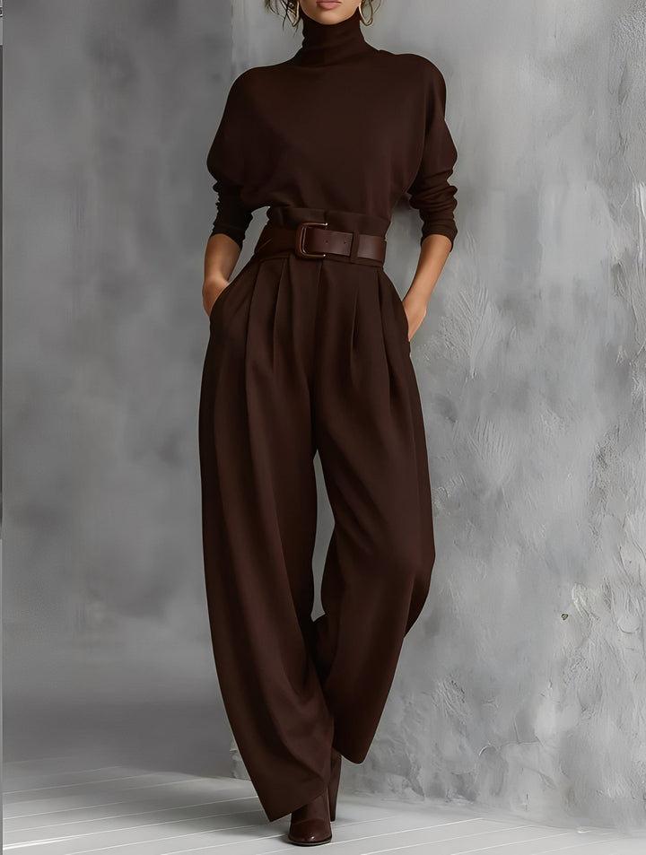 Mia – Polo Neck Straight-Leg Jumpsuit