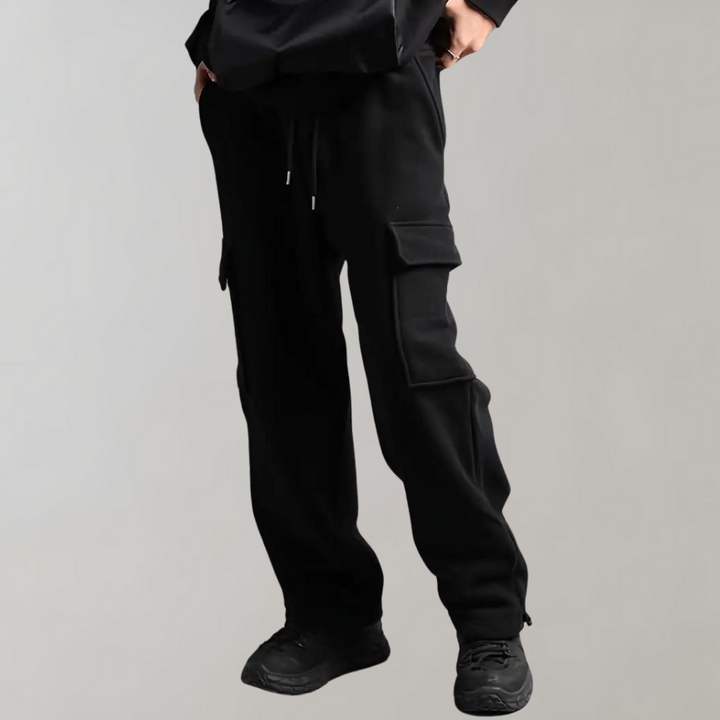 Leo Relaxed Fit Cargo Pants | Drawstring Waist Flap Pockets Cargo Pants