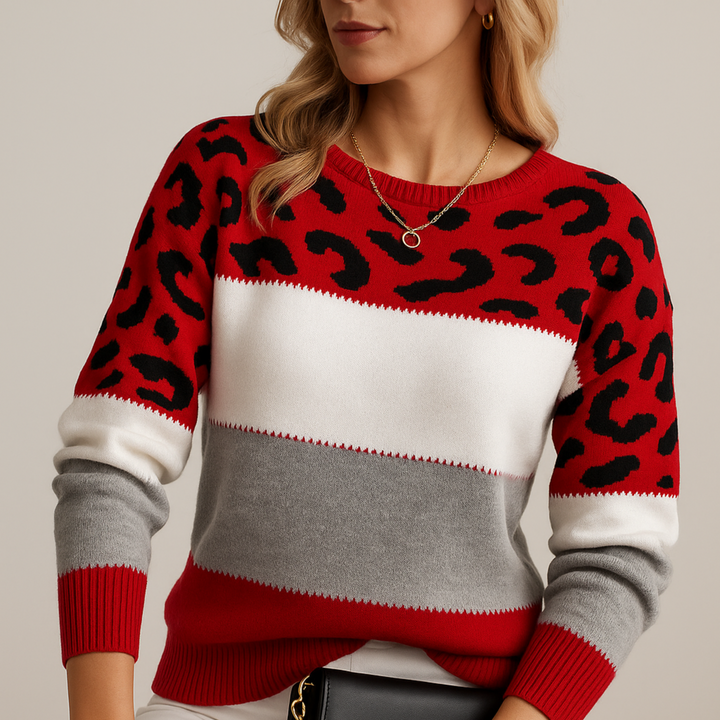 Seraphina - Elegant Leopard Knit Sweater