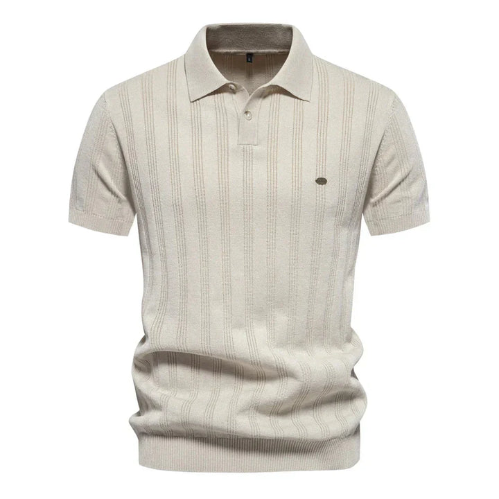 Faustine Polo | Men’s Knit Striped Short Sleeve Shirt