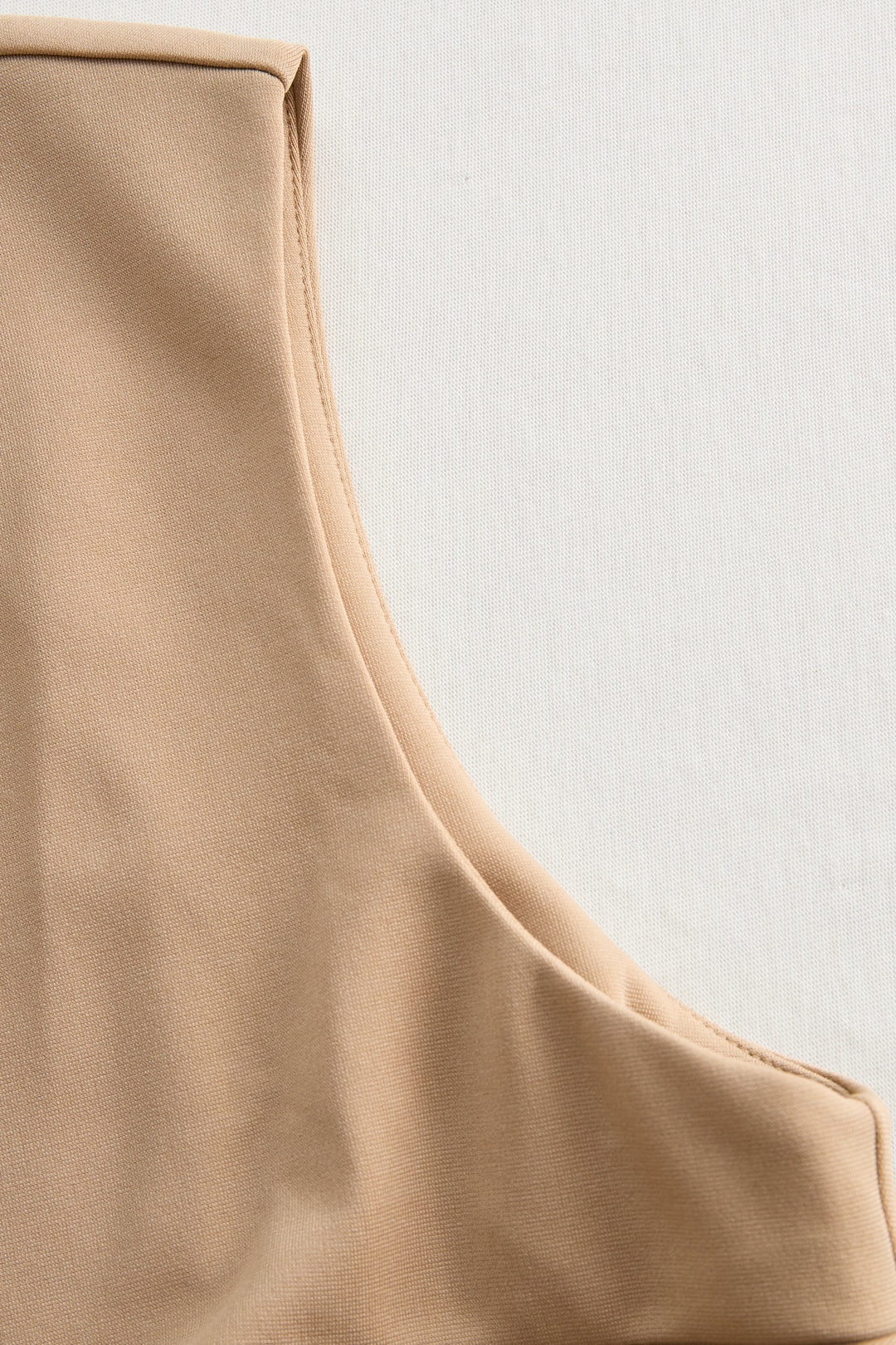 Sophisticated Beige Belted Dress