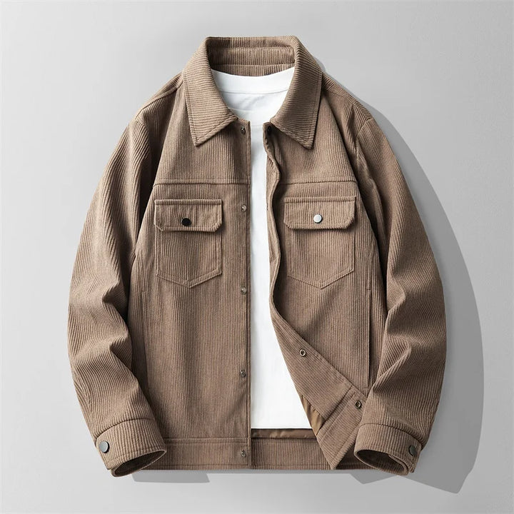 Arthur Relaxed Fit Jacket | Collared Button Front Hip-Length Jacket