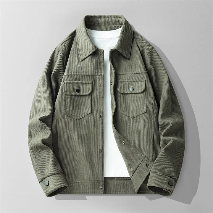 Arthur Relaxed Fit Jacket | Collared Button Front Hip-Length Jacket