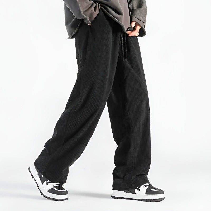 James Relaxed Fit Corduroy Pants | Drawstring Waist Side Pockets Pants