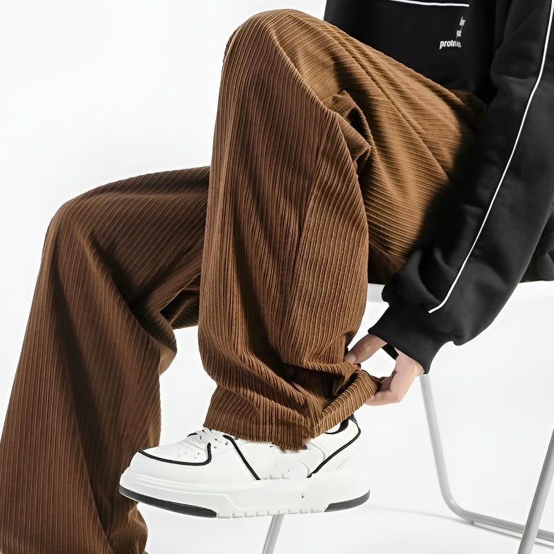 James Relaxed Fit Corduroy Pants | Drawstring Waist Side Pockets Pants