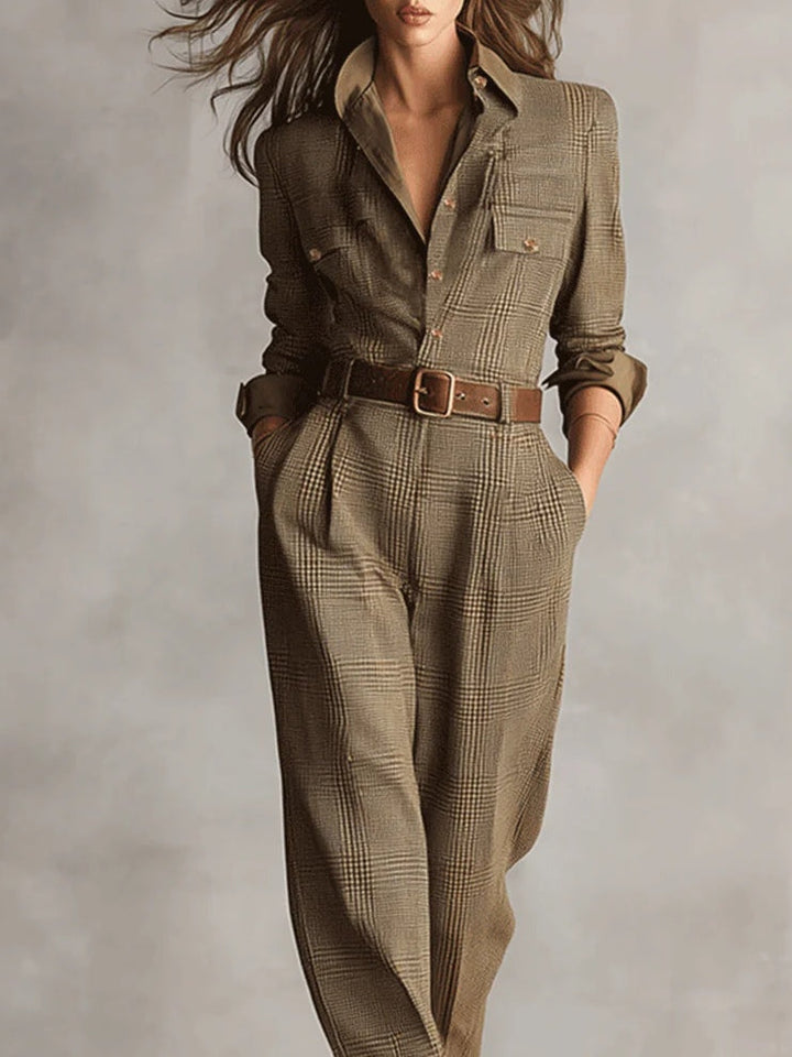 Lucinda – Elegant Tweed Jumpsuit