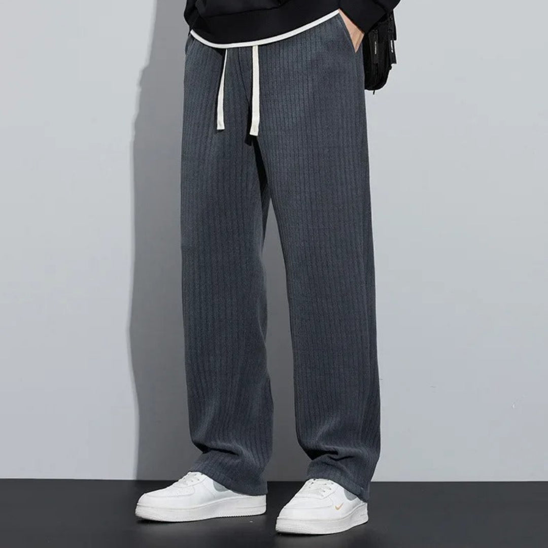 Leo Straight Fit Joggers | Ribbed Drawstring Waist Joggers