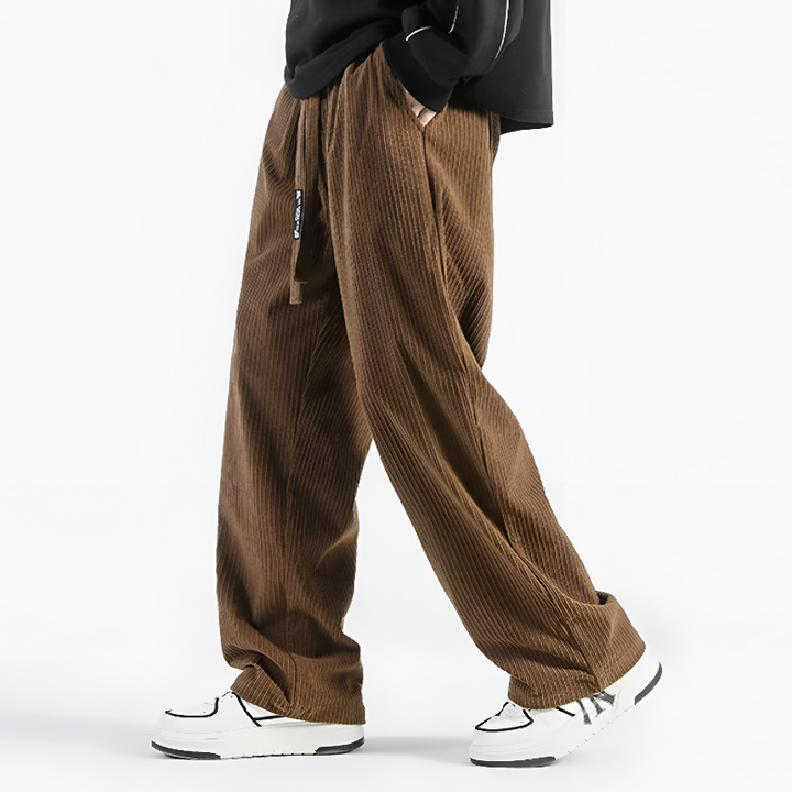 James Relaxed Fit Corduroy Pants | Drawstring Waist Side Pockets Pants